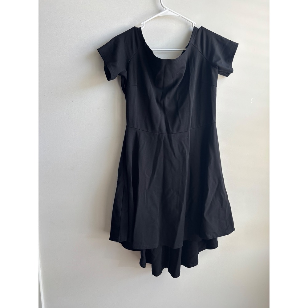 Sarin Mathews Black High Low Fit and Flare Dress Womens XLarge